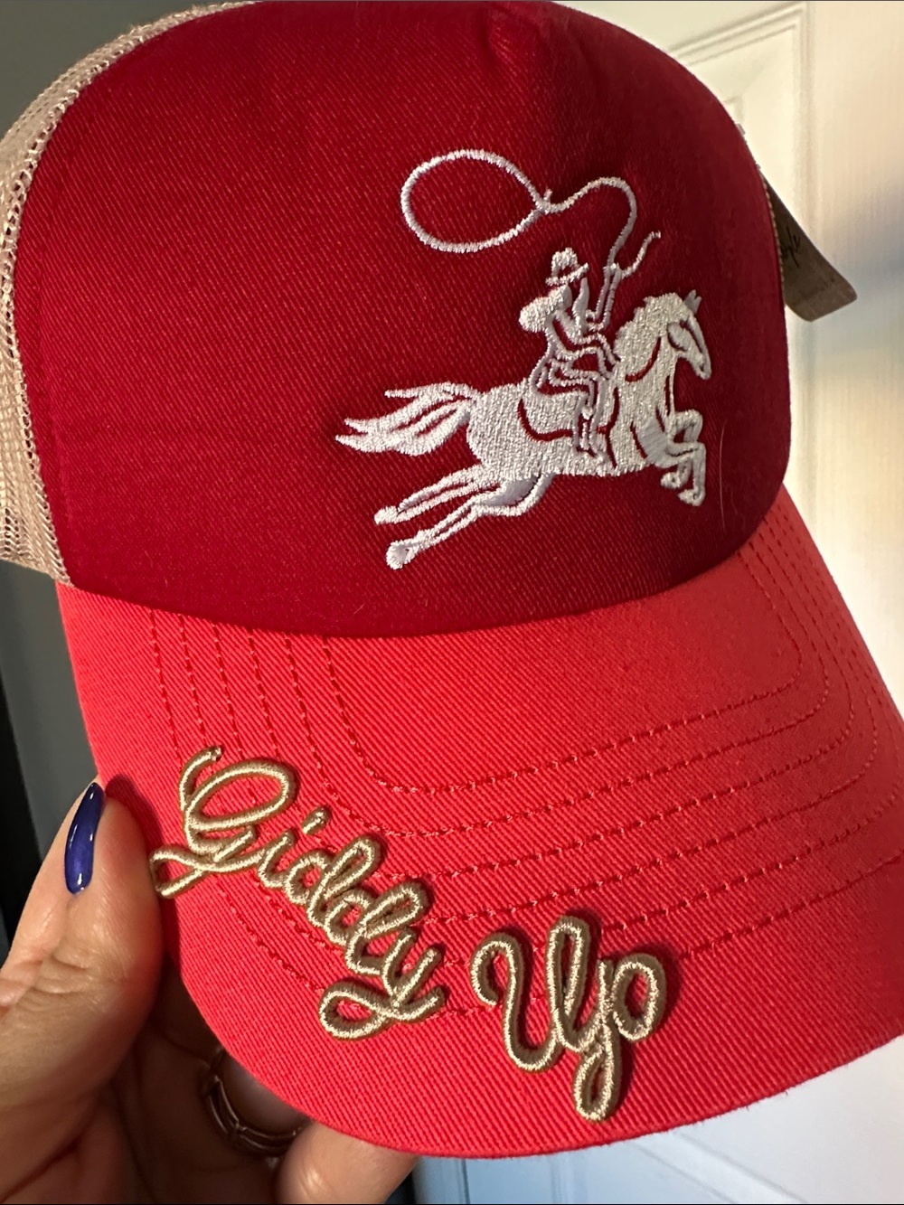 NWT Free People Giddy Up Trucker Hat with Rodeo Embroidery - Picture 2 of 4